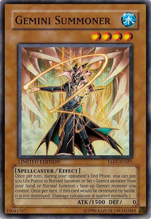 Gemini Summoner TAEV-ENSP1 card from Sneak Preview Series 3