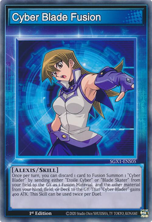 Cyber Blade Fusion SGX1-ENS05 card from Speed Duel GX: Duel Academy Box