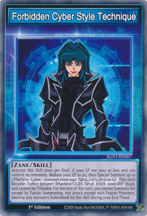 Forbidden Cyber Style Technique SGX1-ENS07 card from Speed Duel GX: Duel Academy Box