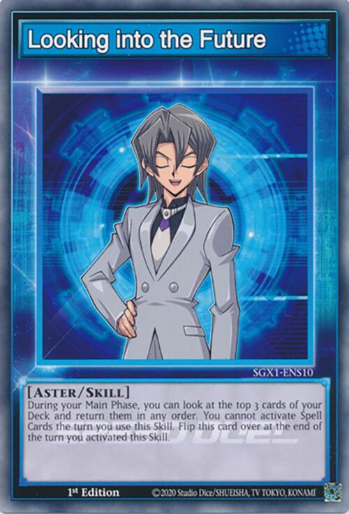Looking into the Future SGX1-ENS10 card from Speed Duel GX: Duel Academy Box