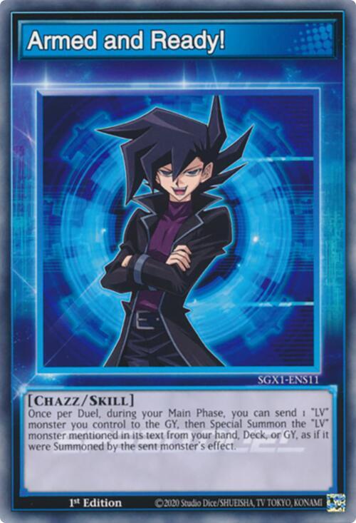 Armed and Ready! SGX1-ENS11 card from Speed Duel GX: Duel Academy Box