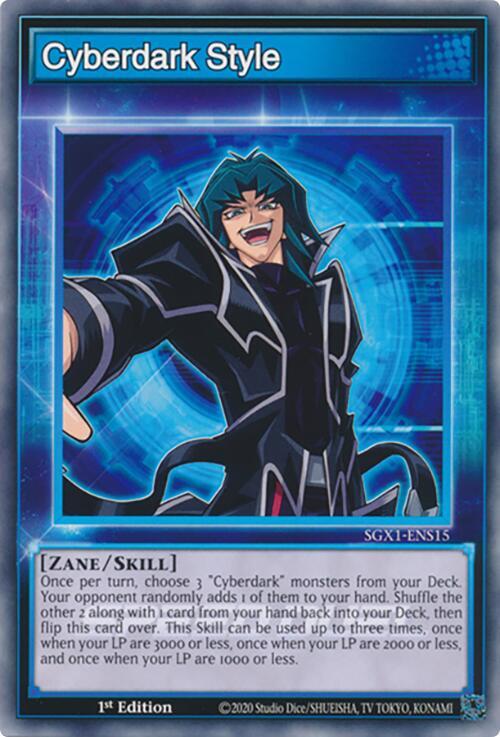 Cyberdark Style SGX1-ENS15 card from Speed Duel GX: Duel Academy Box