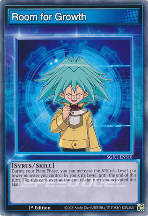 Room for Growth SGX1-ENS18 card from Speed Duel GX: Duel Academy Box