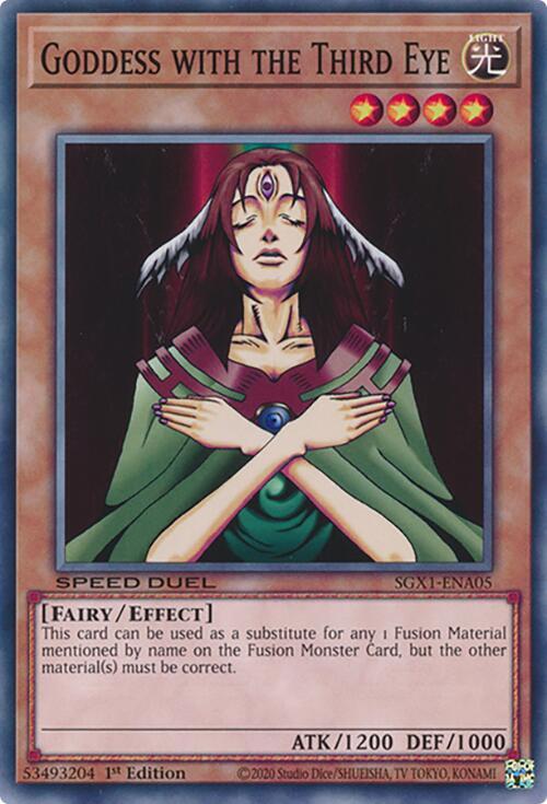 Goddess with the Third Eye SGX1-ENA05 card from Speed Duel GX: Duel Academy Box