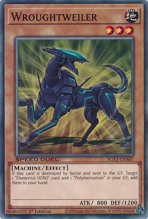 Wroughtweiler SGX1-ENA07 card from Speed Duel GX: Duel Academy Box