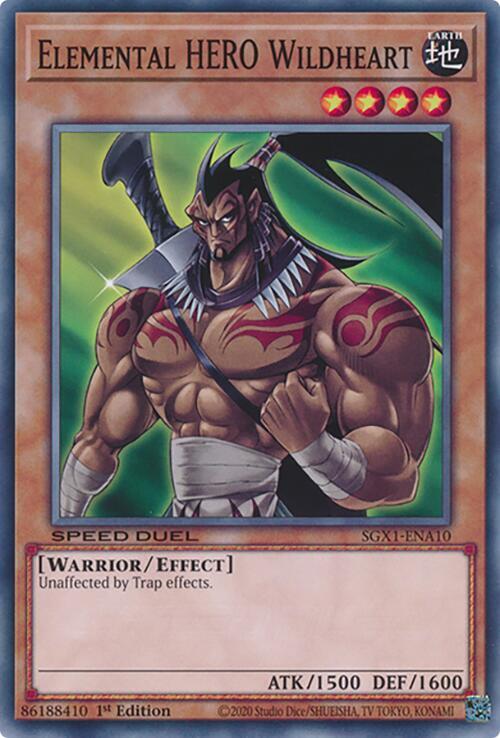 Elemental HERO Wildheart SGX1-ENA10 card from Speed Duel GX: Duel Academy Box