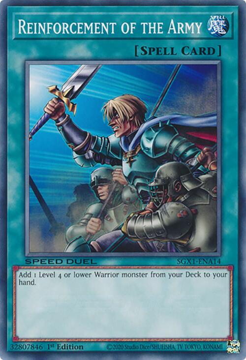 Reinforcement of the Army (A) SGX1-ENA14 card from Speed Duel GX: Duel Academy Box
