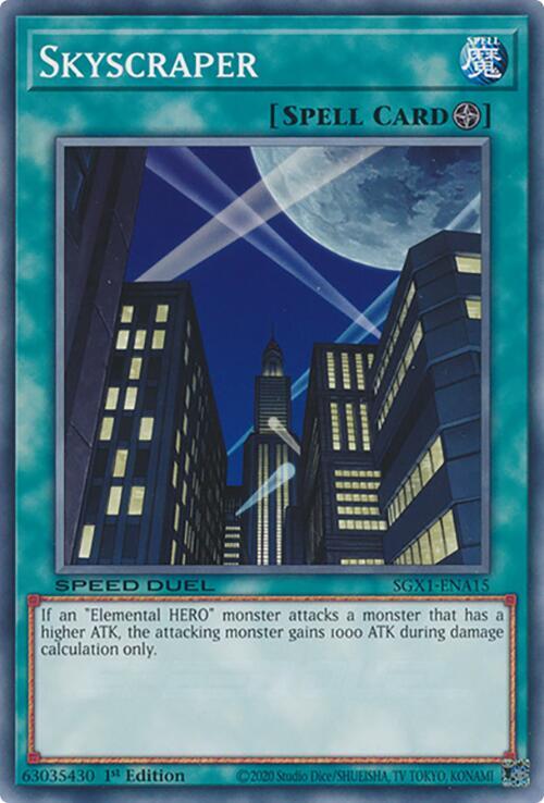 Skyscraper SGX1-ENA15 card from Speed Duel GX: Duel Academy Box