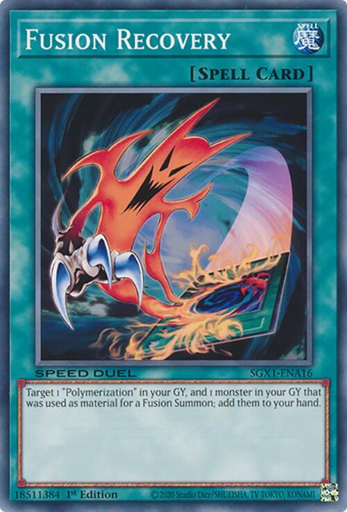 Fusion Recovery SGX1-ENA16 card from Speed Duel GX: Duel Academy Box