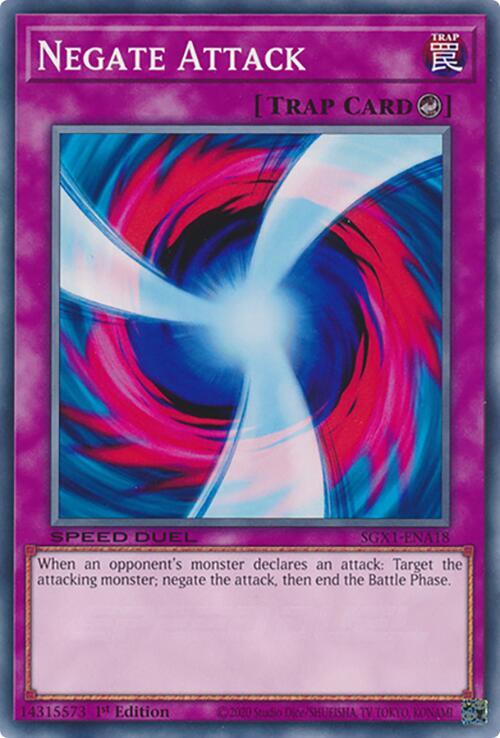 Negate Attack SGX1-ENA18 card from Speed Duel GX: Duel Academy Box