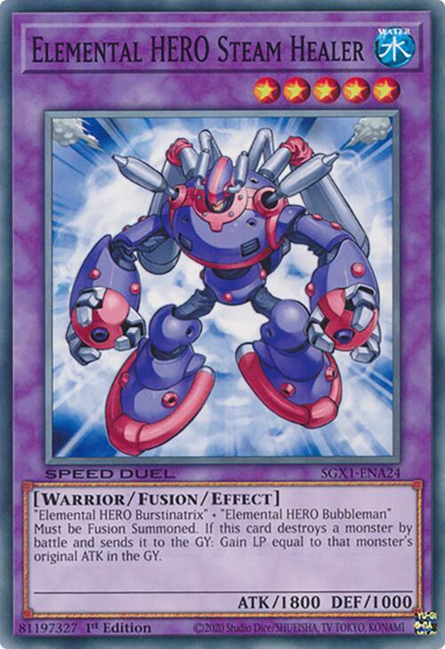 Elemental HERO Steam Healer SGX1-ENA24 card from Speed Duel GX: Duel Academy Box