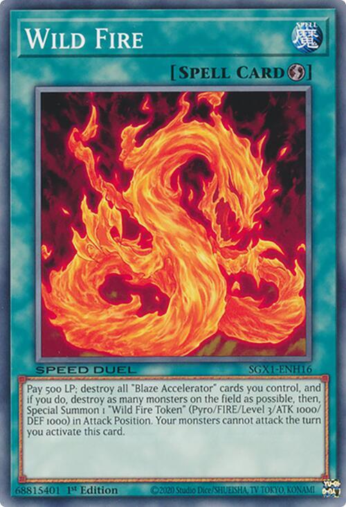 Wild Fire SGX1-ENH16 card from Speed Duel GX: Duel Academy Box