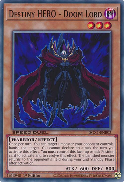Destiny HERO - Doom Lord SGX1-ENB02 card from Speed Duel GX: Duel Academy Box