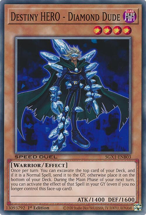 Destiny HERO - Diamond Dude SGX1-ENB03 card from Speed Duel GX: Duel Academy Box