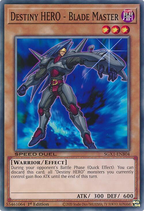Destiny HERO - Blade Master SGX1-ENB04 card from Speed Duel GX: Duel Academy Box
