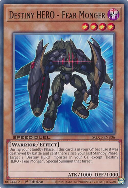 Destiny HERO - Fear Monger SGX1-ENB06 card from Speed Duel GX: Duel Academy Box