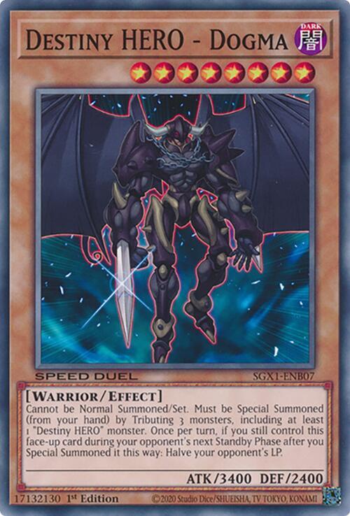 Destiny HERO - Dogma SGX1-ENB07 card from Speed Duel GX: Duel Academy Box