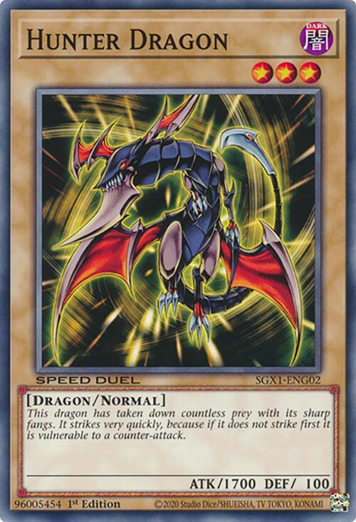 Hunter Dragon SGX1-ENG02 card from Speed Duel GX: Duel Academy Box