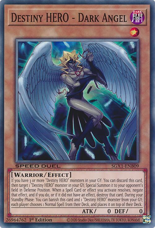 Destiny HERO - Dark Angel SGX1-ENB09 card from Speed Duel GX: Duel Academy Box
