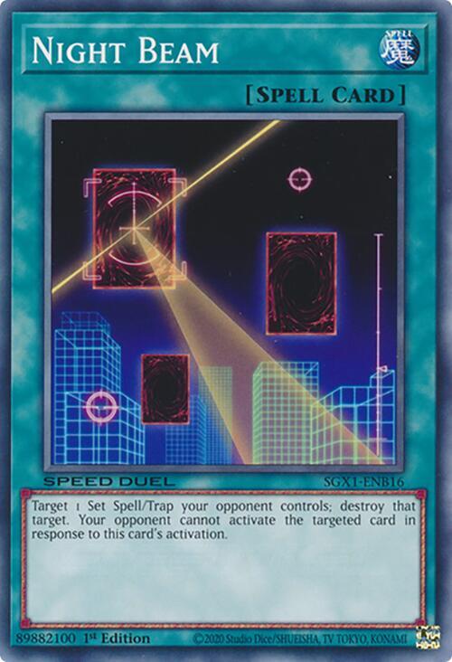 Night Beam SGX1-ENB16 card from Speed Duel GX: Duel Academy Box