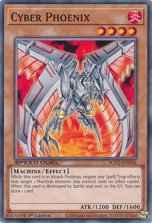 Cyber Phoenix SGX1-ENG04 card from Speed Duel GX: Duel Academy Box