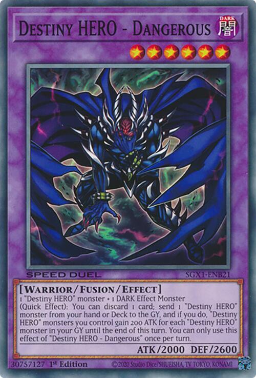 Destiny HERO - Dangerous SGX1-ENB21 card from Speed Duel GX: Duel Academy Box