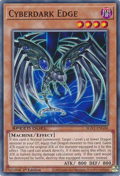 Cyberdark Edge SGX1-ENG06 card from Speed Duel GX: Duel Academy Box