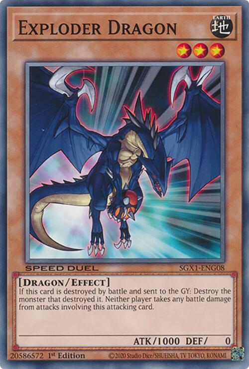 Exploder Dragon SGX1-ENG08 card from Speed Duel GX: Duel Academy Box