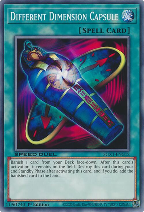 Different Dimension Capsule SGX1-ENG12 card from Speed Duel GX: Duel Academy Box