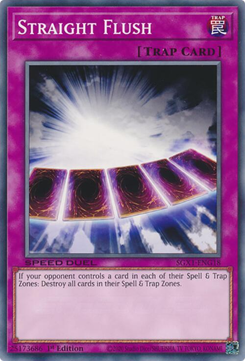 Straight Flush SGX1-ENG18 card from Speed Duel GX: Duel Academy Box