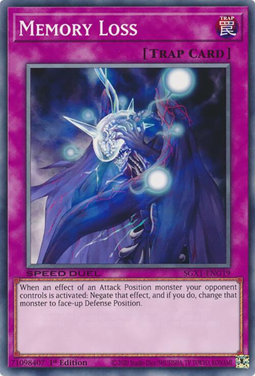 Memory Loss SGX1-ENG19 card from Speed Duel GX: Duel Academy Box