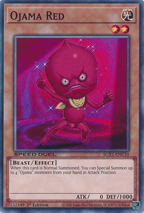 Ojama Red SGX1-ENC10 card from Speed Duel GX: Duel Academy Box