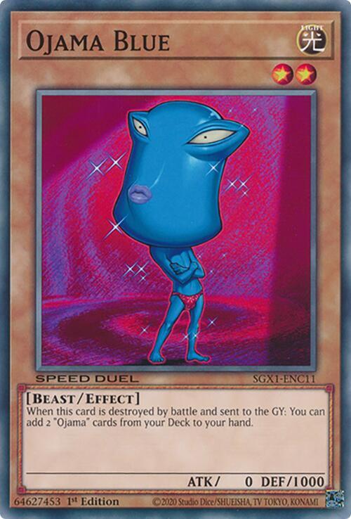 Ojama Blue SGX1-ENC11 card from Speed Duel GX: Duel Academy Box