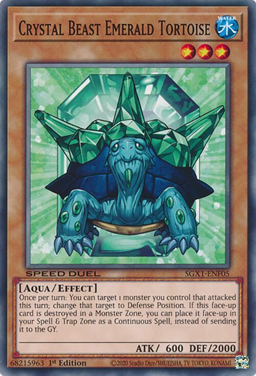 Crystal Beast Emerald Tortoise SGX1-ENF05 card from Speed Duel GX: Duel Academy Box