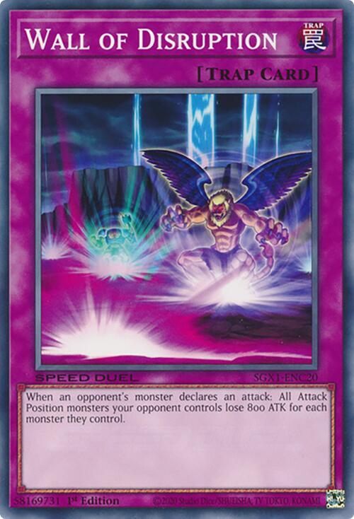 Wall of Disruption SGX1-ENC20 card from Speed Duel GX: Duel Academy Box