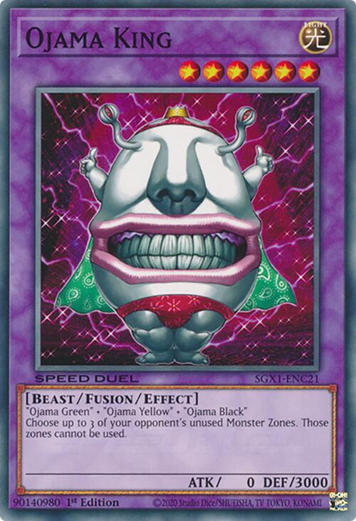 Ojama King SGX1-ENC21 card from Speed Duel GX: Duel Academy Box