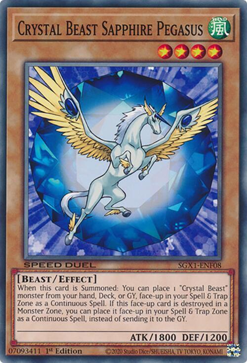 Crystal Beast Sapphire Pegasus SGX1-ENF08 card from Speed Duel GX: Duel Academy Box