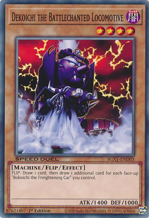 Dekoichi the Battlechanted Locomotive SGX1-END05 card from Speed Duel GX: Duel Academy Box