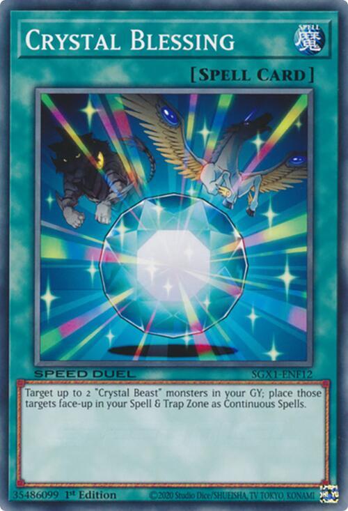 Crystal Blessing SGX1-ENF12 card from Speed Duel GX: Duel Academy Box