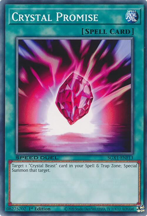 Crystal Promise SGX1-ENF13 card from Speed Duel GX: Duel Academy Box