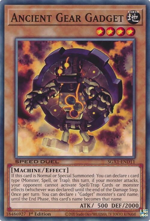 Ancient Gear Gadget SGX1-END11 card from Speed Duel GX: Duel Academy Box