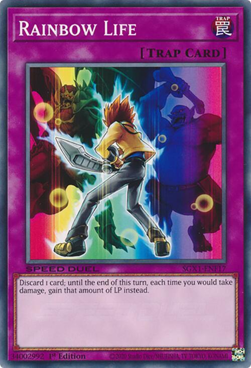 Rainbow Life SGX1-ENF17 card from Speed Duel GX: Duel Academy Box