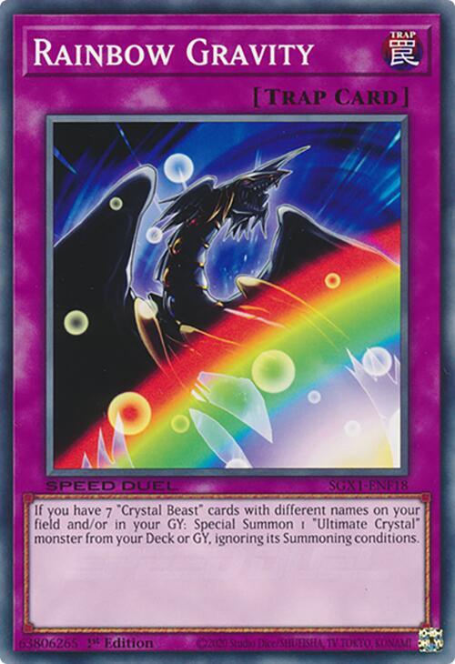 Rainbow Gravity SGX1-ENF18 card from Speed Duel GX: Duel Academy Box