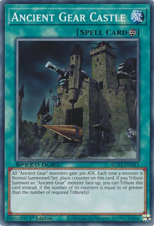 Ancient Gear Castle SGX1-END13 card from Speed Duel GX: Duel Academy Box