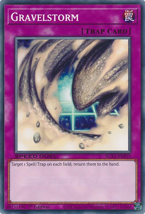 Gravelstorm SGX1-ENF19 card from Speed Duel GX: Duel Academy Box
