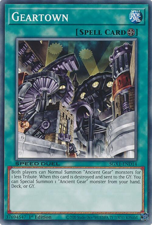 Geartown SGX1-END14 card from Speed Duel GX: Duel Academy Box