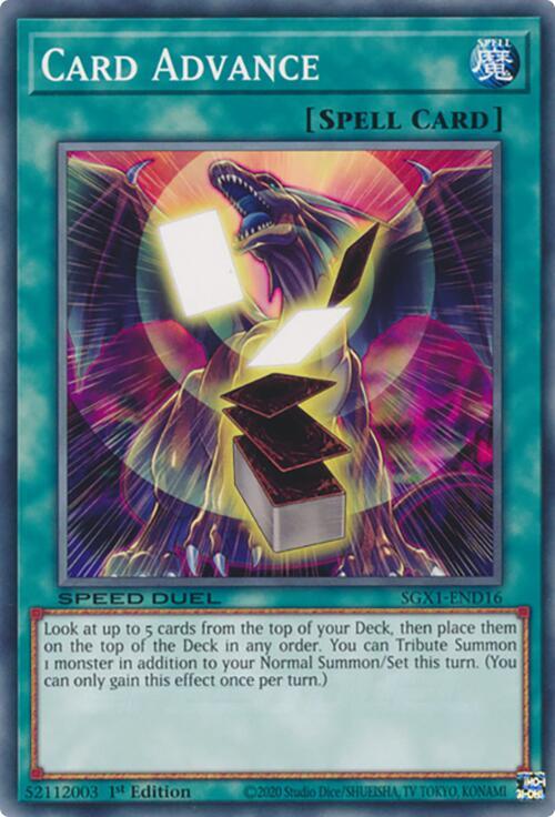Card Advance SGX1-END16 card from Speed Duel GX: Duel Academy Box