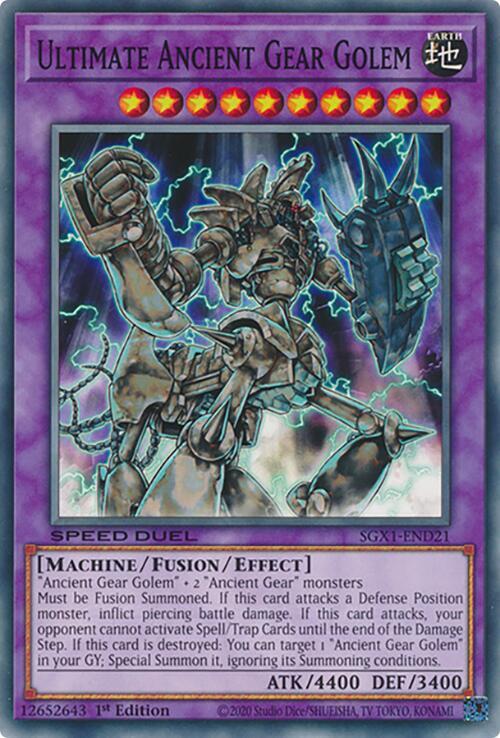 Ultimate Ancient Gear Golem SGX1-END21 card from Speed Duel GX: Duel Academy Box