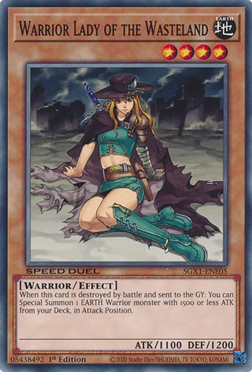 Warrior Lady of the Wasteland SGX1-ENE05 card from Speed Duel GX: Duel Academy Box