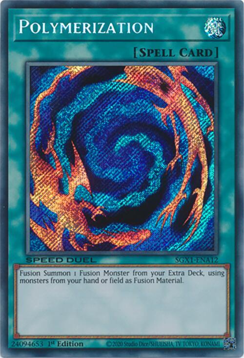 Polymerization (A) (Secret Rare) SGX1-ENA12 card from Speed Duel GX: Duel Academy Box